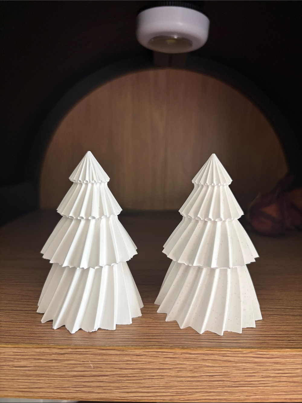 White Decorative Tiered Ceramic Tree Pair